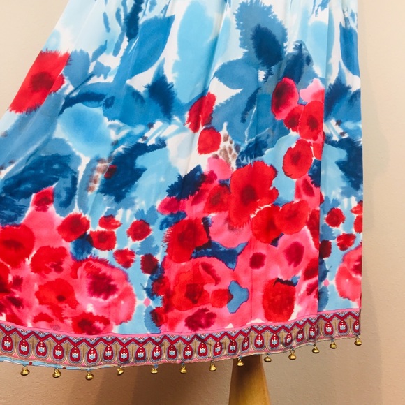 TRACY REESE Plenty Bohemian Silk Beaded Open Back Dress 4 SMALL Vintage 90s - Picture 7 of 13